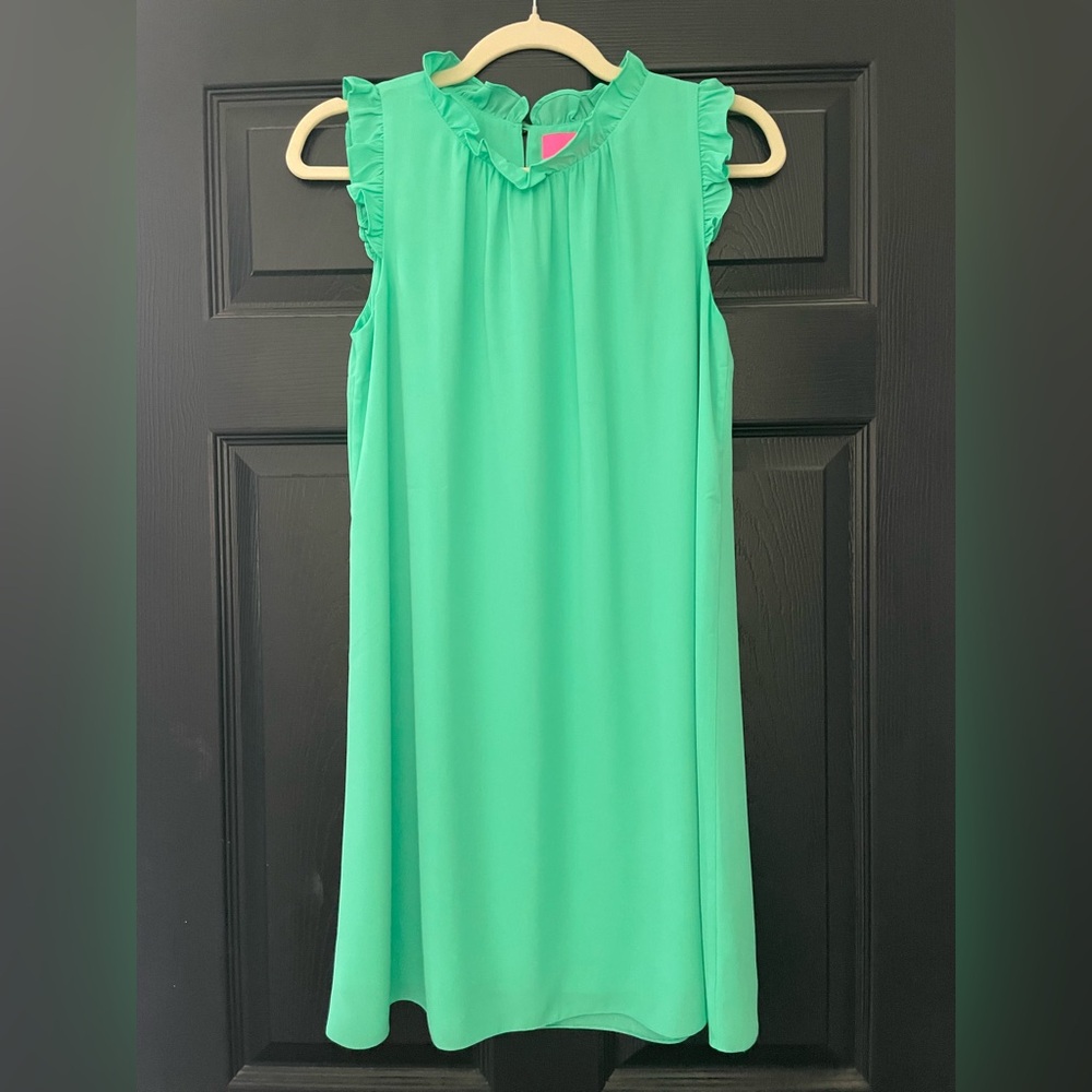 LILLY PULITZER Ruffled collar shift S EUC